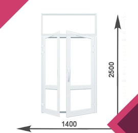 Алюминиевая штульповая дверь 1400x2500